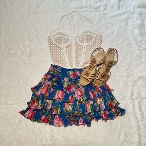Abercrombie & Fitch Blue Skater Mini Skirt